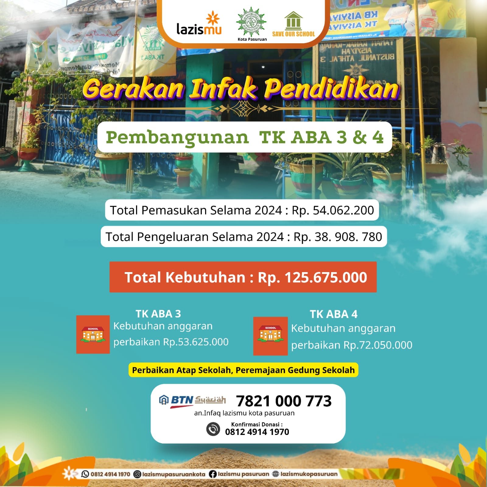 Save Our School (Gerakan Infaq Pendidikan Pembangunan TK ABA 6)